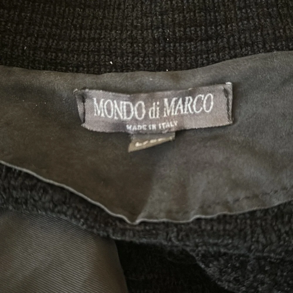Mondo Di Marco Italian Made Men's Black Suede and Knit Zip Up Jacket size XL